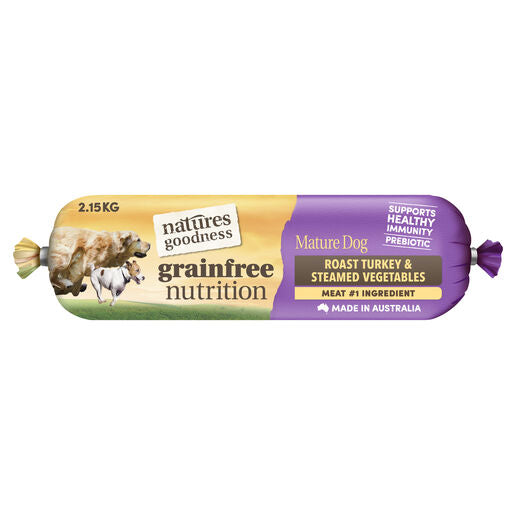 Natures Goodness Grain Free Roast Turkey and Steamed Vegetables Chilled Mature Dog Roll 2.15kg