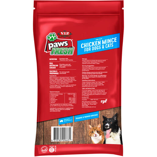 V.I.P. Paws Adult Fresh Chicken Mince for Dogs & Cats Food 1kg