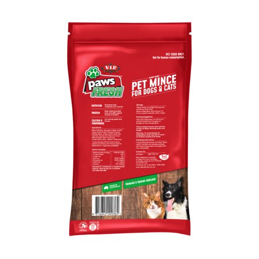 V.I.P. Petfoods Paws Fresh Minced Chilled Adult Dog and Cat Food 3kg
