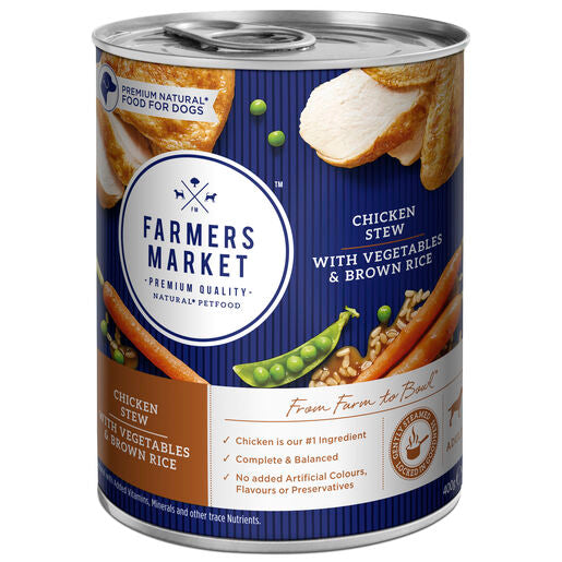 Farmers Market Chicken Stew with Vegetables & Brown Rice Adult Wet Dog Food 400g