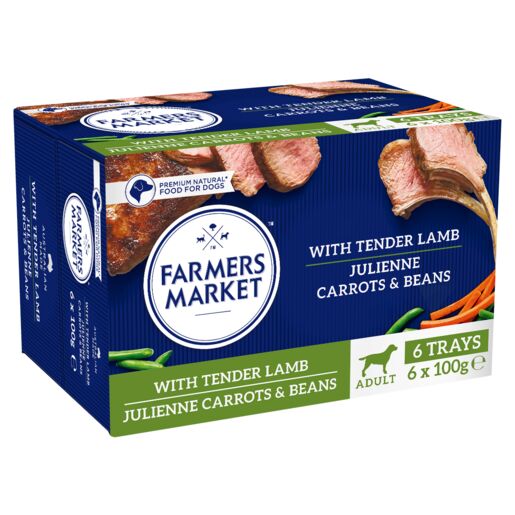 Farmers Market with Tender Lamb Julienne Carrots and Beans Multipack Adult Wet Dog Food 6 x100g