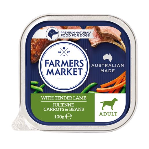 Farmers Market Tender Lamb with Julienne Carrots and Beans Adult Wet Dog Food 100g