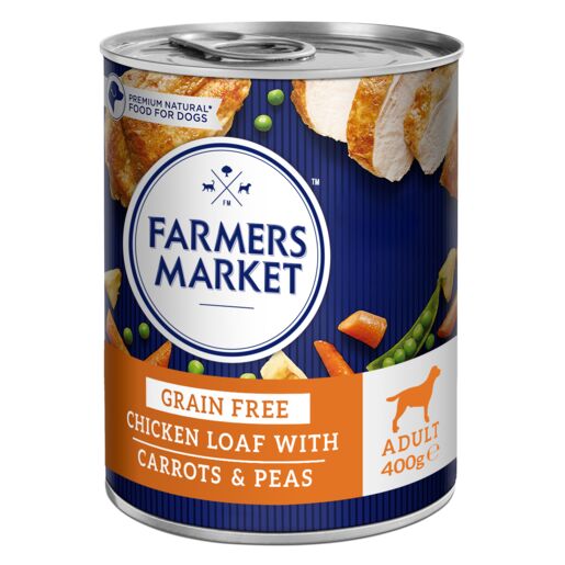 Farmers Market Grain Free Chicken Loaf with Carrots and Peas Adult Wet Dog Food 400g