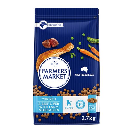 Farmers Market Dry Puppy Food Chicken and Beef Liver with Farm Vegetables 2.7kg
